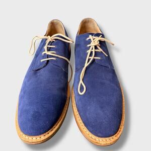 Beckett Simonon Kent Blue Suede Wingtip Derbies Men’s 10.5 Leather Dress Shoes